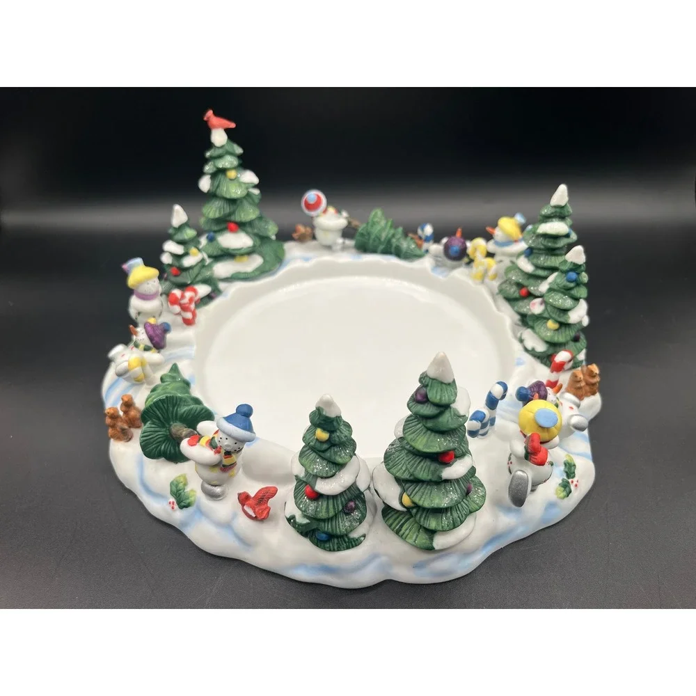 Vtg Partylite P7870 Snowbell 3 Wick Candle Holder Tree Snuffer 11